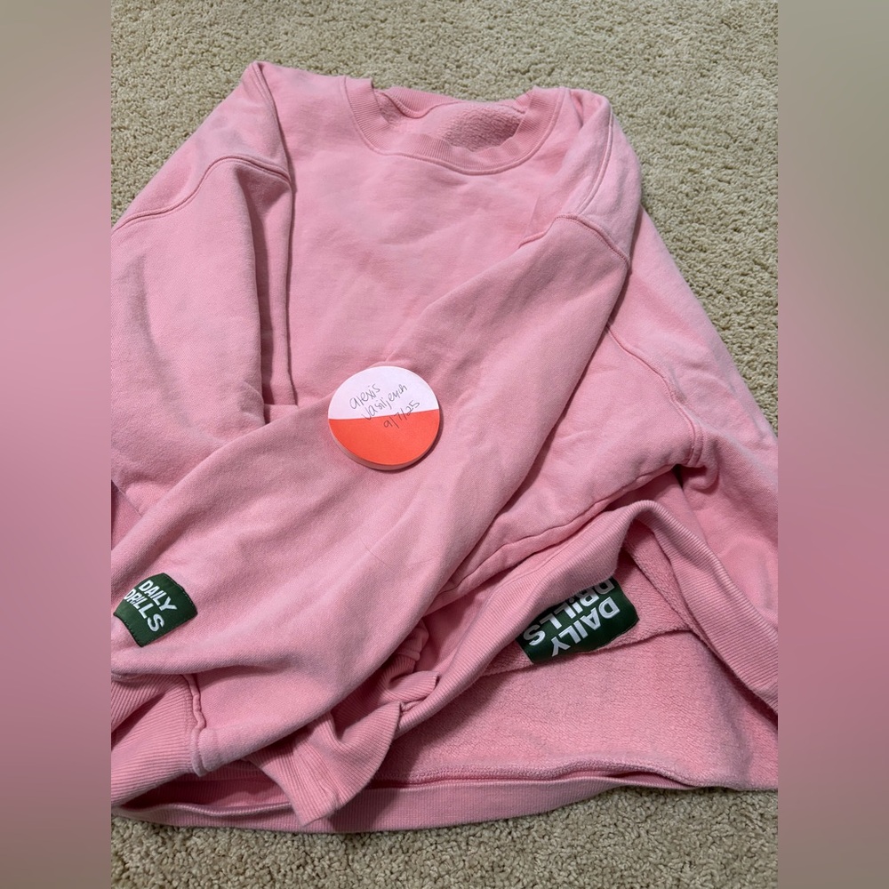Daily Drills fleece oversized crew dusty rose XS/S